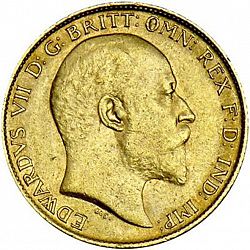 Large Obverse for Half Sovereign 1909 coin