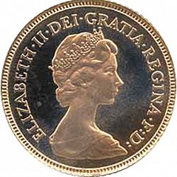 Large Obverse for Half Sovereign 1983 coin