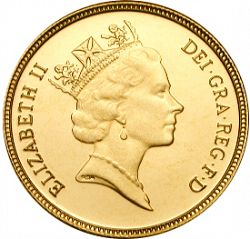 Large Obverse for Half Sovereign 1987 coin