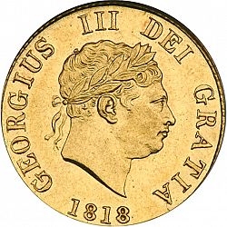 Large Obverse for Half Sovereign 1818 coin