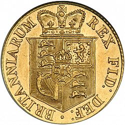 Large Reverse for Half Sovereign 1818 coin