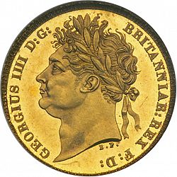 Large Obverse for Half Sovereign 1821 coin