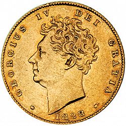 Large Obverse for Half Sovereign 1828 coin
