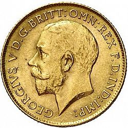 Large Obverse for Half Sovereign 1915 coin