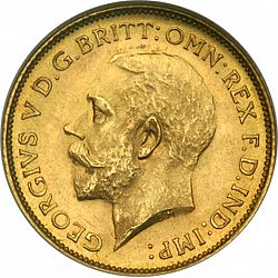 Large Obverse for Half Sovereign 1916 coin