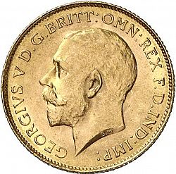 Large Obverse for Half Sovereign 1925 coin