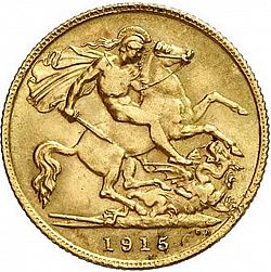 Large Reverse for Half Sovereign 1915 coin