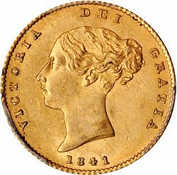 Large Obverse for Half Sovereign 1841 coin