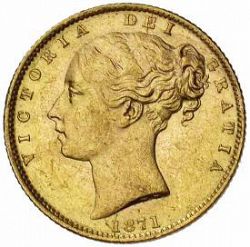 Large Obverse for Half Sovereign 1871 coin