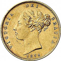 Large Obverse for Half Sovereign 1876 coin