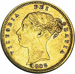 Large Obverse for Half Sovereign 1882 coin