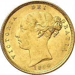 Large Obverse for Half Sovereign 1884 coin