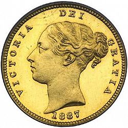 Large Obverse for Half Sovereign 1887 coin