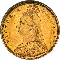 Large Obverse for Half Sovereign 1887 coin