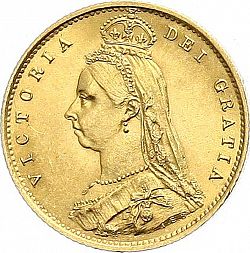 Large Obverse for Half Sovereign 1887 coin