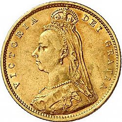 Large Obverse for Half Sovereign 1891 coin