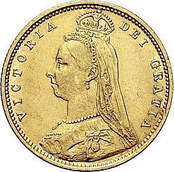 Large Obverse for Half Sovereign 1892 coin