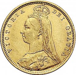 Large Obverse for Half Sovereign 1892 coin