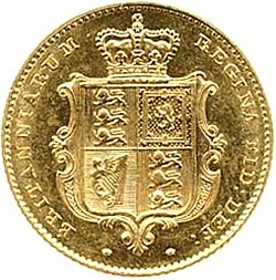 Large Reverse for Half Sovereign 1842 coin