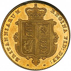 Large Reverse for Half Sovereign 1857 coin