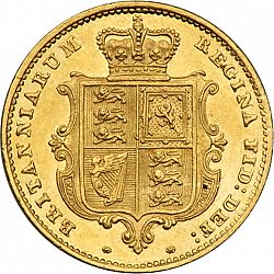 Large Reverse for Half Sovereign 1859 coin