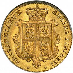 Large Reverse for Half Sovereign 1860 coin