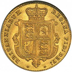Large Reverse for Half Sovereign 1860 coin