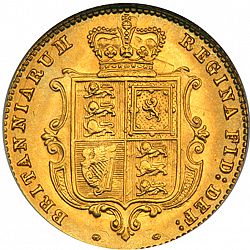 Large Reverse for Half Sovereign 1861 coin
