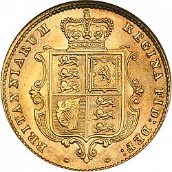 Large Reverse for Half Sovereign 1863 coin