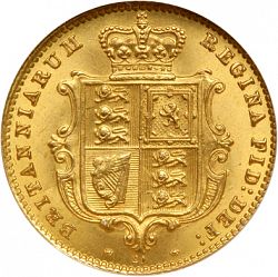 Large Reverse for Half Sovereign 1867 coin