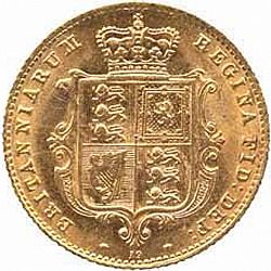 Large Reverse for Half Sovereign 1869 coin