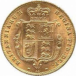 Large Reverse for Half Sovereign 1870 coin