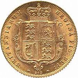 Large Reverse for Half Sovereign 1872 coin
