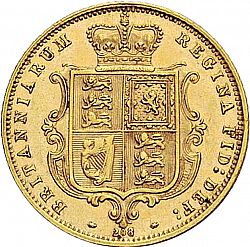Large Reverse for Half Sovereign 1873 coin