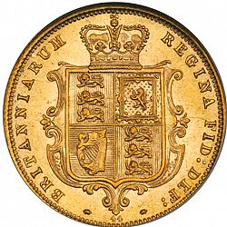 Large Reverse for Half Sovereign 1874 coin
