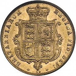 Large Reverse for Half Sovereign 1876 coin