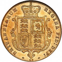 Large Reverse for Half Sovereign 1878 coin
