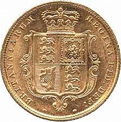 Large Reverse for Half Sovereign 1880 coin