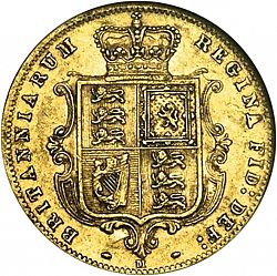 Large Reverse for Half Sovereign 1882 coin