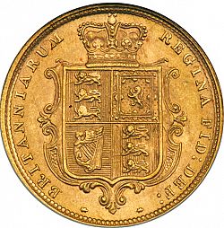 Large Reverse for Half Sovereign 1883 coin