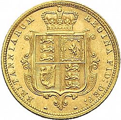 Large Reverse for Half Sovereign 1885 coin