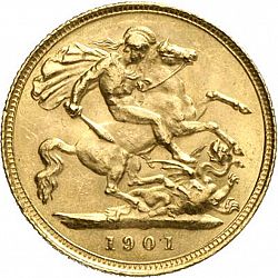 Large Reverse for Half Sovereign 1901 coin