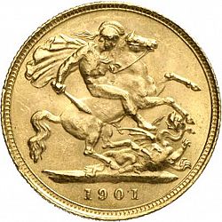 Large Reverse for Half Sovereign 1901 coin