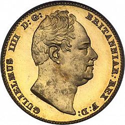 Large Obverse for Half Sovereign 1837 coin