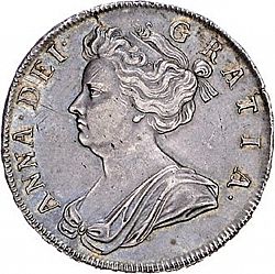 Large Obverse for Halfcrown 1706 coin