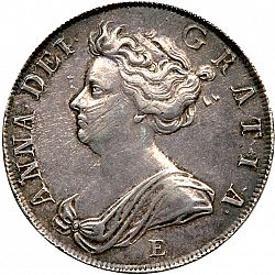 Large Obverse for Halfcrown 1707 coin