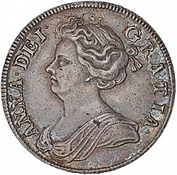 Large Obverse for Halfcrown 1708 coin