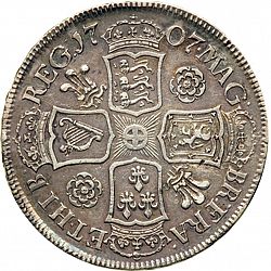 Large Reverse for Halfcrown 1707 coin