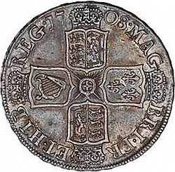Large Reverse for Halfcrown 1708 coin