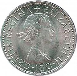 Large Obverse for Halfcrown 1959 coin
